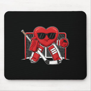 Tapis De Souris Saint-Valentin cœur gardien de but de hockey sur g