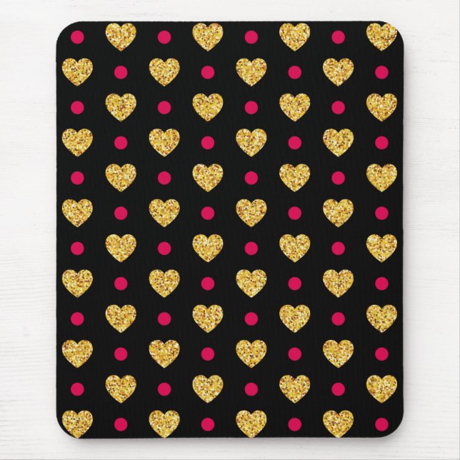 Tapis De Souris Saint Valentin Coeurs d'or Motif-23655 (Devant)