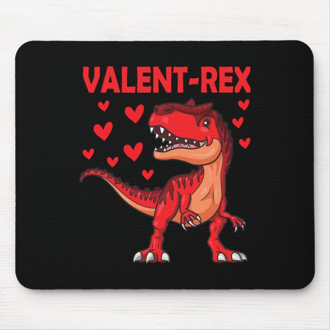 Tapis De Souris Saint-Valentin Dinosaure Trex T Rex Garçon Fille E (Devant)