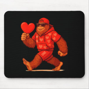 Tapis De Souris Saint Valentin drôle Bigfoot Cœur Célibataires Sas
