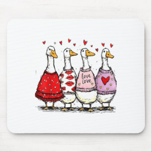 Tapis De Souris Saint-Valentin drôle de l'oie sotte Tendance Saint
