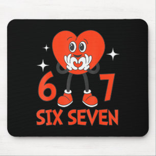 Tapis De Souris Saint-Valentin drôle Six Sept Cœurs 6 7 Mème Garço