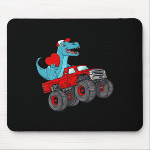 Tapis De Souris Saint-Valentin T Rex Conduisant Monster Truck Tout