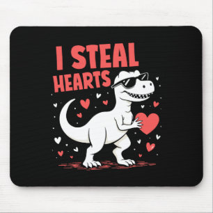 Tapis De Souris Saint-Valentin T-rex Je vole des cœurs Amour de di