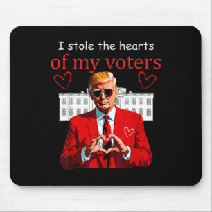 Tapis De Souris Saint-Valentin Trump Président Coeurs Usa Amérique