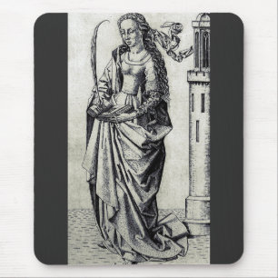 Tapis De Souris Sainte-Barbe de la Tour Art Graphique Sacré