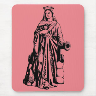 Tapis De Souris Sainte-Barbe la Grande Martyre Art Graphique Sacré