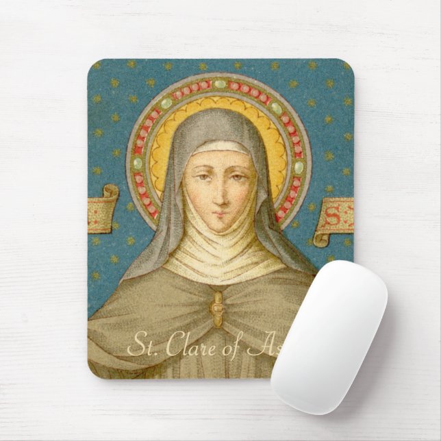 Tapis De Souris Sainte Claire d'Assise (SAU 027) (Avec souris)