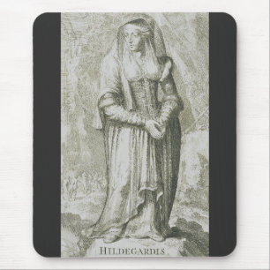 Tapis De Souris Sainte Hildegarde de Bingen Art Mystique Médiéval