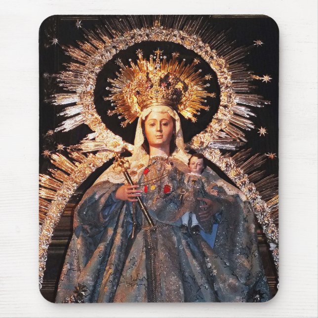Tapis De Souris Sainte Mère Marie et bébé Jésus (Devant)