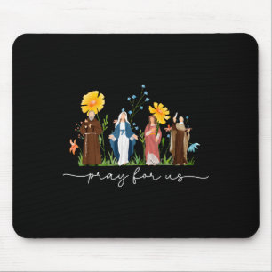 Tapis De Souris Saints catholiques Fleurs Femmes Religieux Hommes