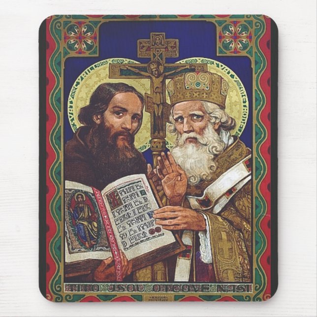 Tapis De Souris Saints Cyrille et Méthode Patrons de l'Europe (Devant)