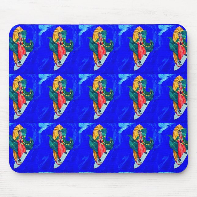 Tapis De Souris saints surfeurs sur la bouche bleue (Devant)