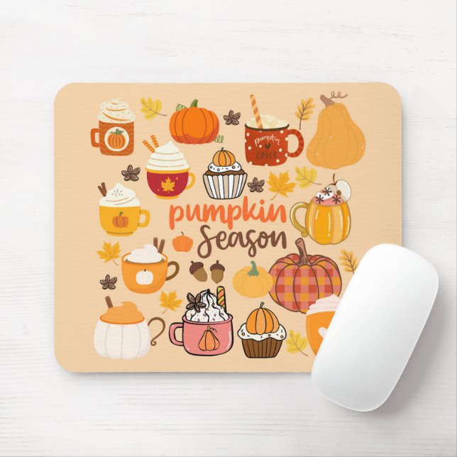 Tapis De Souris Saison de la citrouille épicée (Avec souris)