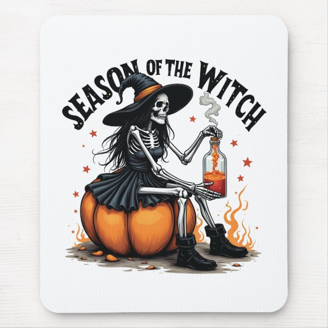 Tapis De Souris Saison De La Sorcière Éffrayante Hallowee Wtich (Devant)