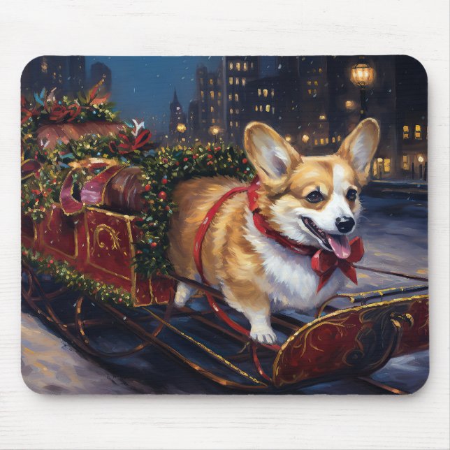 Tapis De Souris Saison de Noël de Corgi (Devant)