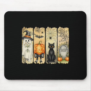 Tapis De Souris Saison éffrayante Halloween Vintage Ghost Citrouil