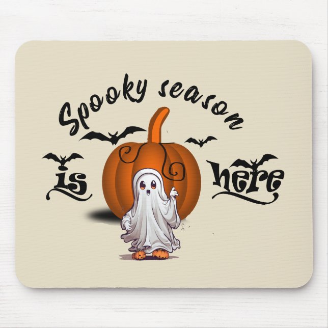 Tapis De Souris saison éffrayante ici drôle halloween (Devant)