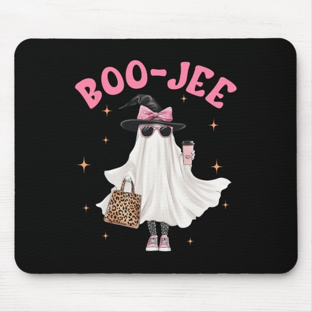 Tapis De Souris Saison éffrayante mignonne Ghost Funny Halloween B (Devant)