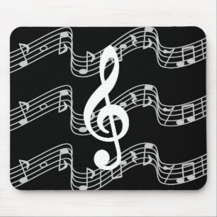 Tapis De Souris Saison et Treble Clef on Black