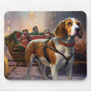Tapis De Souris Saison festive de Noël beagle