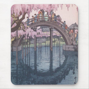 Tapis De Souris Sakura Cherry Blossom, pont du fleuve Kameido Japo