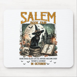 Tapis De Souris Salem Book Fair Funny Bookish Halloween Rea Éffray