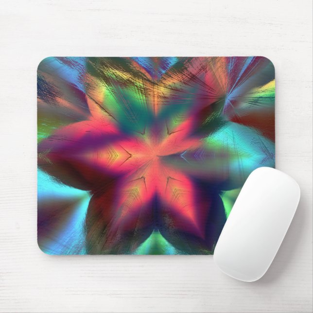 Tapis De Souris Salissure virtuelle sur fleur kaléidoscope feu ora (Avec souris)