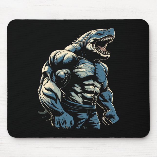 Tapis De Souris Salle de gym Bodybuilding Requin (Devant)