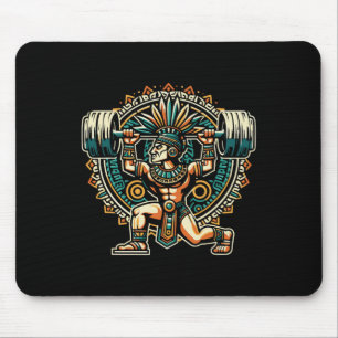 Tapis De Souris Salle de sport Guerrier Aztèque Musculation Cultur