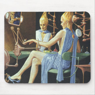 Tapis De Souris Salon de beauté de science-fiction vintage Spa Man