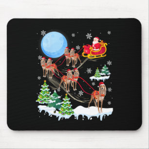 Tapis De Souris Saluki Reindeer Chien de Noël équitation Santa Hat