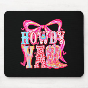 Tapis De Souris Salut à tous les bottes de cowboy Coquette Bow Wes