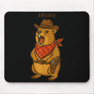 Tapis De Souris Salut Cowboy Rock Hyrax Awawa Western Drôle _1 