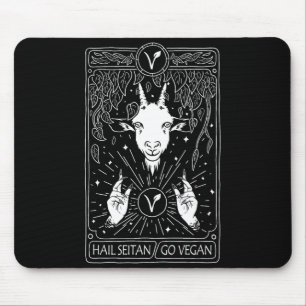 Tapis De Souris Salut seitan allez vegan drôle carte de tarot conc