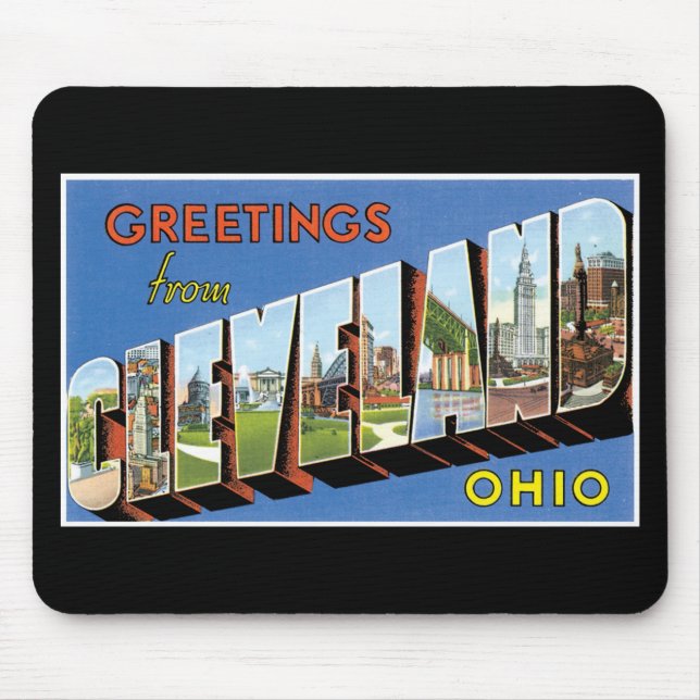Tapis De Souris Salutations de Cleveland, Ohio ! (Devant)