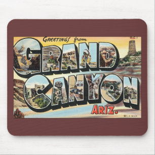 Tapis De Souris Salutations Vintage voyage de Grand Canyon Arizona