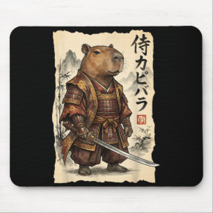 Tapis De Souris Samouraï Capybara Art Japonais Graphique Vintage D
