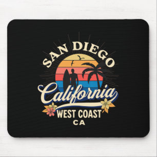 Tapis De Souris San Diego Californie Plage Surf Été Vacances Vi