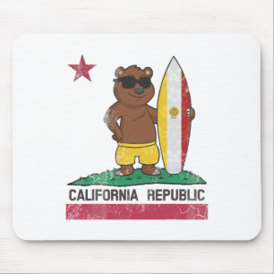 Tapis De Souris San Diego Californie Surfeur Ours Surf Hommes Femm
