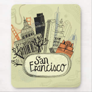 Tapis De Souris San Francisco tirée par la main