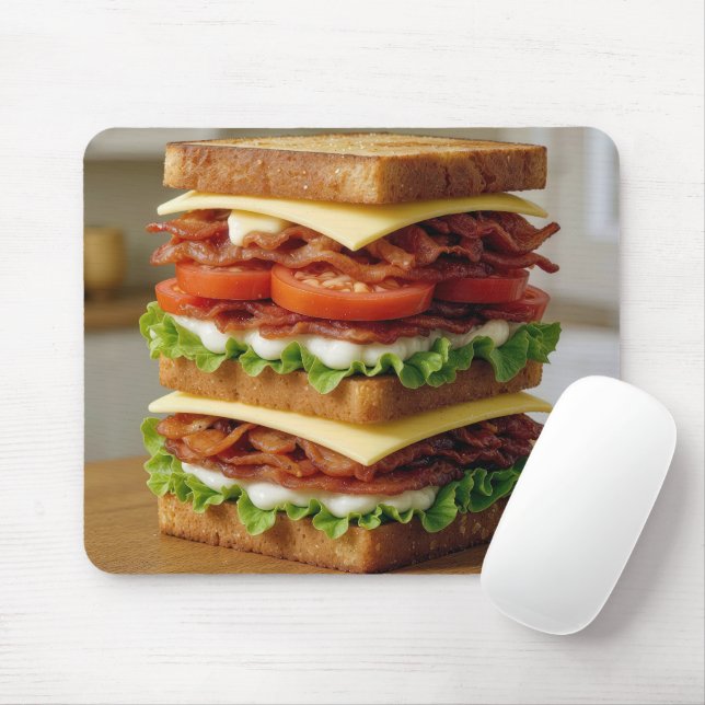 Tapis De Souris Sandwich B.L.T. gourmet (Avec souris)
