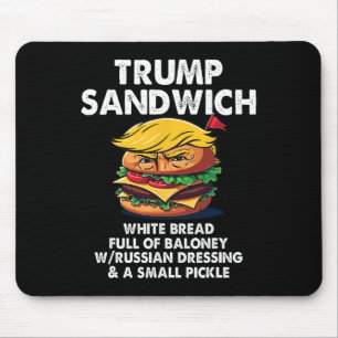 Tapis De Souris Sandwich Trump Pain Blanc Plein De Baloney Drôle P