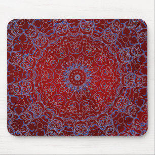 Tapis De Souris Sang Coeurs rouges et Carton de souris dentelle bl