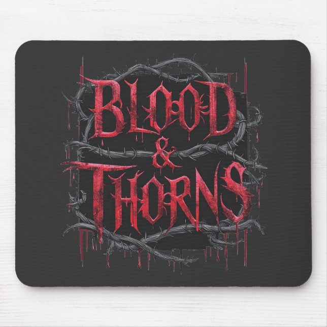 Tapis De Souris Sang et épines Conception gothique - Sombre et Edg (Devant)