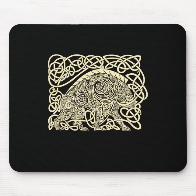 Tapis De Souris Sanglier de l'entrelacs celtique - Autocollant de  (Devant)