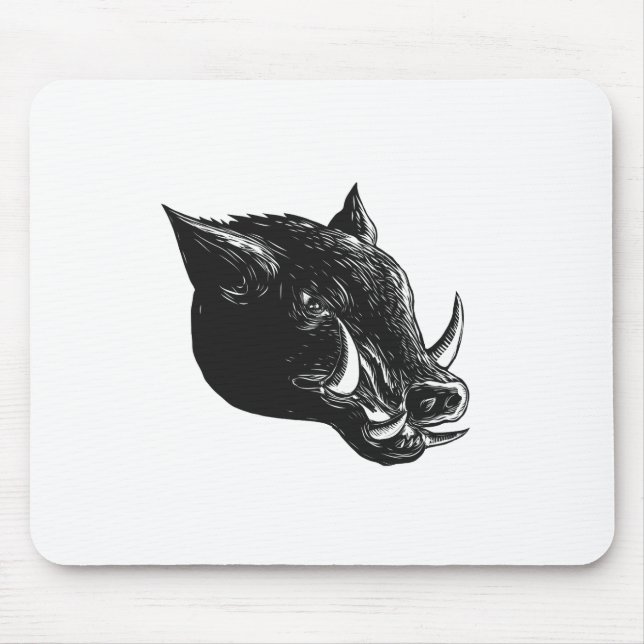 Tapis De Souris Sanglier Scratchboard de balénoptère (Devant)