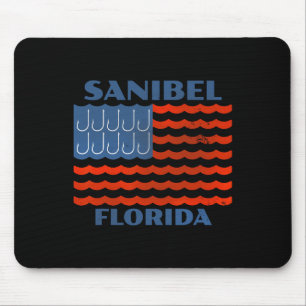 Tapis De Souris Sanibel Pêche Vintage Drapeau Américain Crochets à