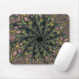 Tapis De Souris Sans fin Art fractal rose et jaune