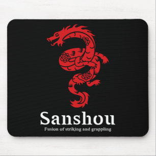 Tapis De Souris Sanshou Dragon Sanda Boxe Chinoise Arts Martiaux